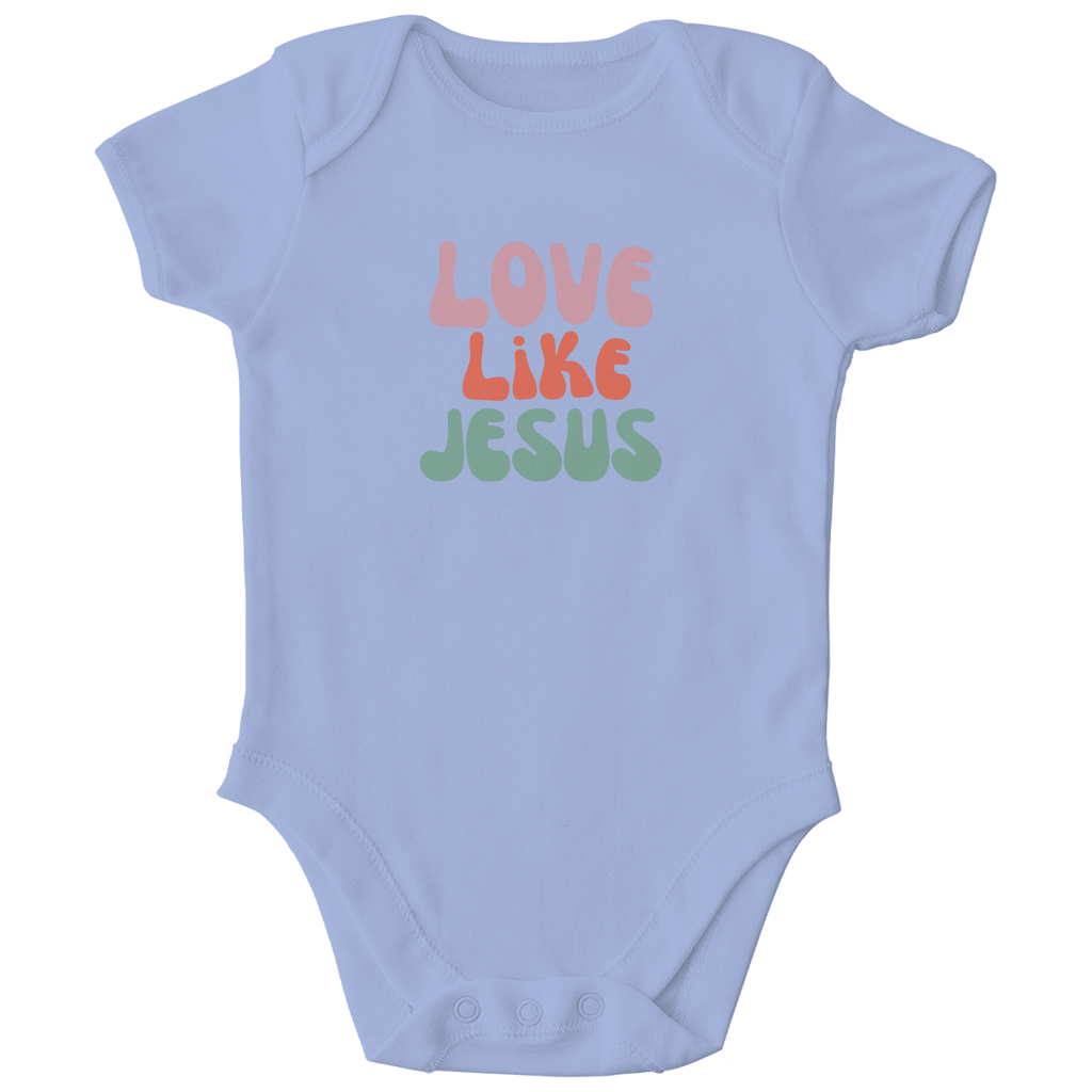 Kinder Bio Body „Love Like Jesus“ – Christlicher Baby Body aus Bio-Baumwolle | by-grace.store