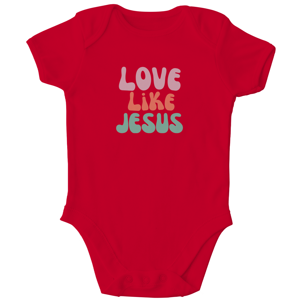 Kinder Bio Body „Love Like Jesus“ – Christlicher Baby Body aus Bio-Baumwolle | by-grace.store