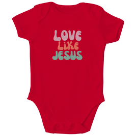 Kinder Bio Body „Love Like Jesus“ – Christlicher Baby Body aus Bio-Baumwolle | by-grace.store