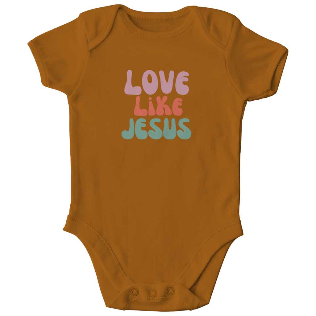 Kinder Bio Body „Love Like Jesus“ – Christlicher Baby Body aus Bio-Baumwolle | by-grace.store