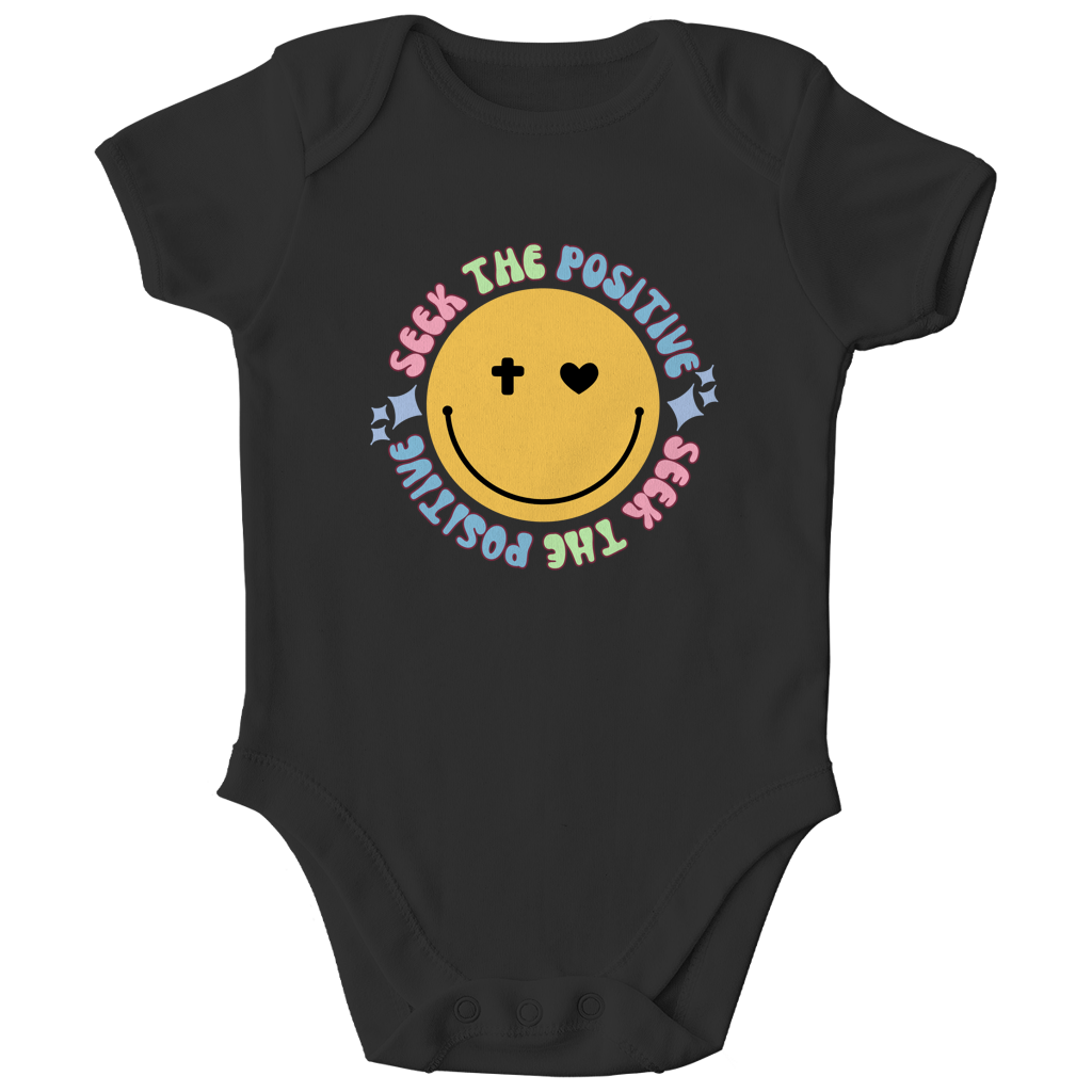 Kinder Bio Body „Seek the Positive“ – Nachhaltiger Baby Body aus Bio-Baumwolle | by-grace.store