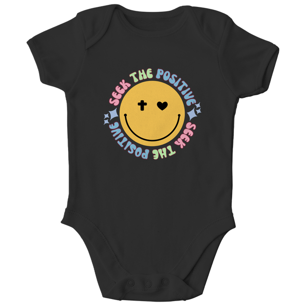 Kinder Bio Body „Seek the Positive“ – Nachhaltiger Baby Body aus Bio-Baumwolle | by-grace.store