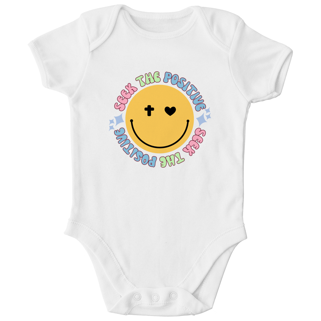 Kinder Bio Body „Seek the Positive“ – Nachhaltiger Baby Body aus Bio-Baumwolle | by-grace.store