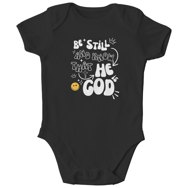 Kinder Bio Body „He is God“ – Christlicher Baby Body aus Bio-Baumwolle | by-grace.store