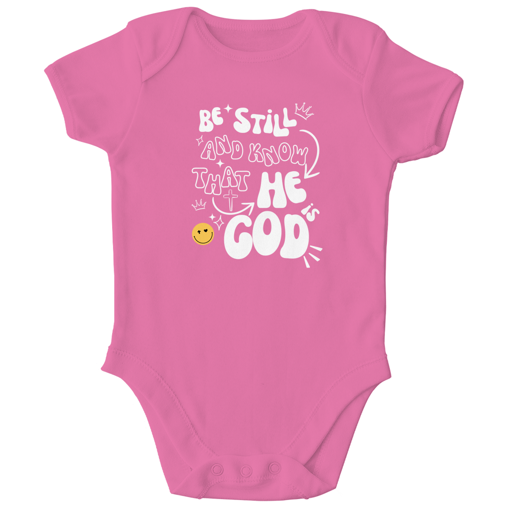 Kinder Bio Body „He is God“ – Christlicher Baby Body aus Bio-Baumwolle | by-grace.store
