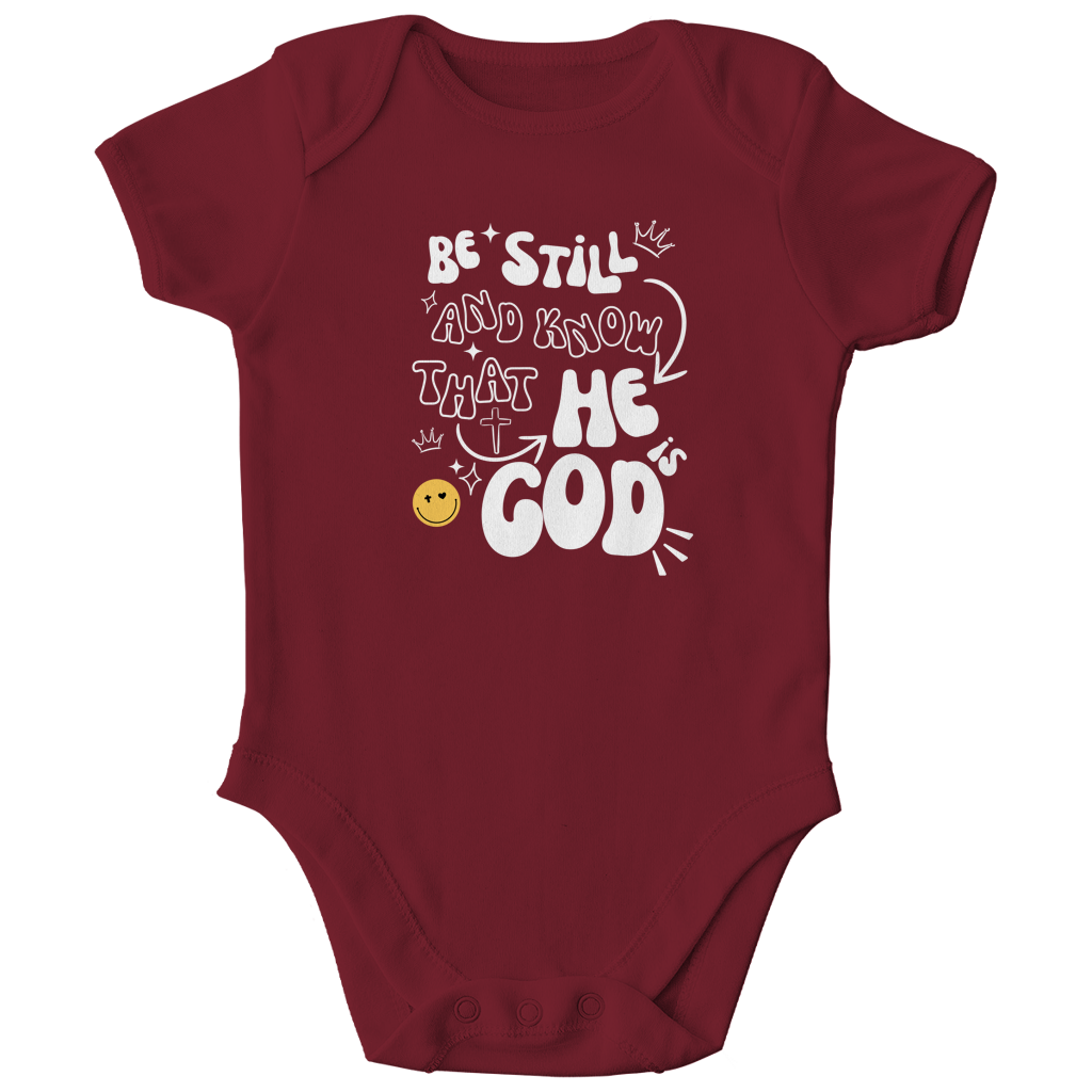 Kinder Bio Body „He is God“ – Christlicher Baby Body aus Bio-Baumwolle | by-grace.store