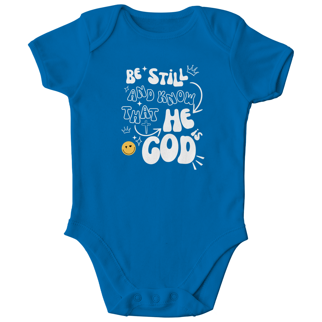 Kinder Bio Body „He is God“ – Christlicher Baby Body aus Bio-Baumwolle | by-grace.store