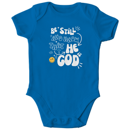 Kinder Bio Body „He is God“ – Christlicher Baby Body aus Bio-Baumwolle | by-grace.store