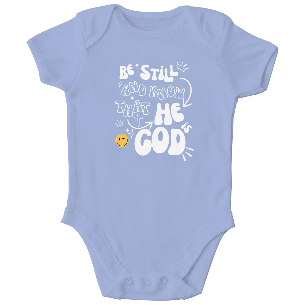 Kinder Bio Body „He is God“ – Christlicher Baby Body aus Bio-Baumwolle | by-grace.store