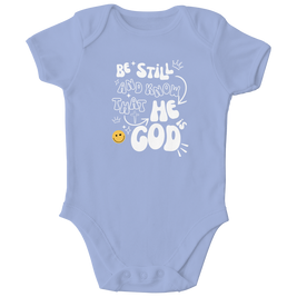 Kinder Bio Body „He is God“ – Christlicher Baby Body aus Bio-Baumwolle | by-grace.store