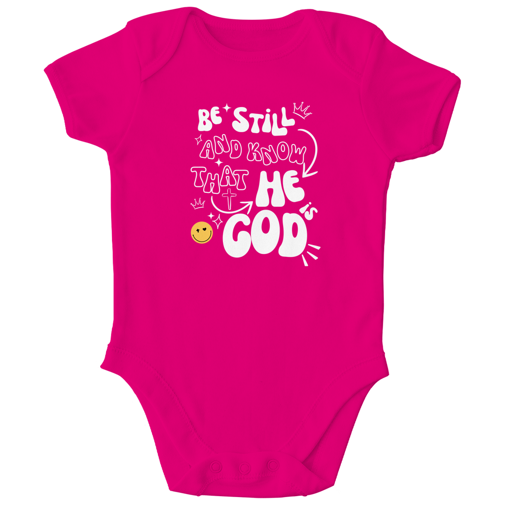 Kinder Bio Body „He is God“ – Christlicher Baby Body aus Bio-Baumwolle | by-grace.store