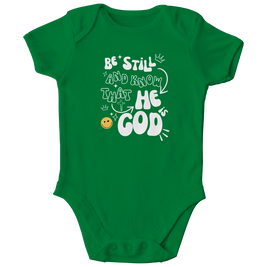 Kinder Bio Body „He is God“ – Christlicher Baby Body aus Bio-Baumwolle | by-grace.store