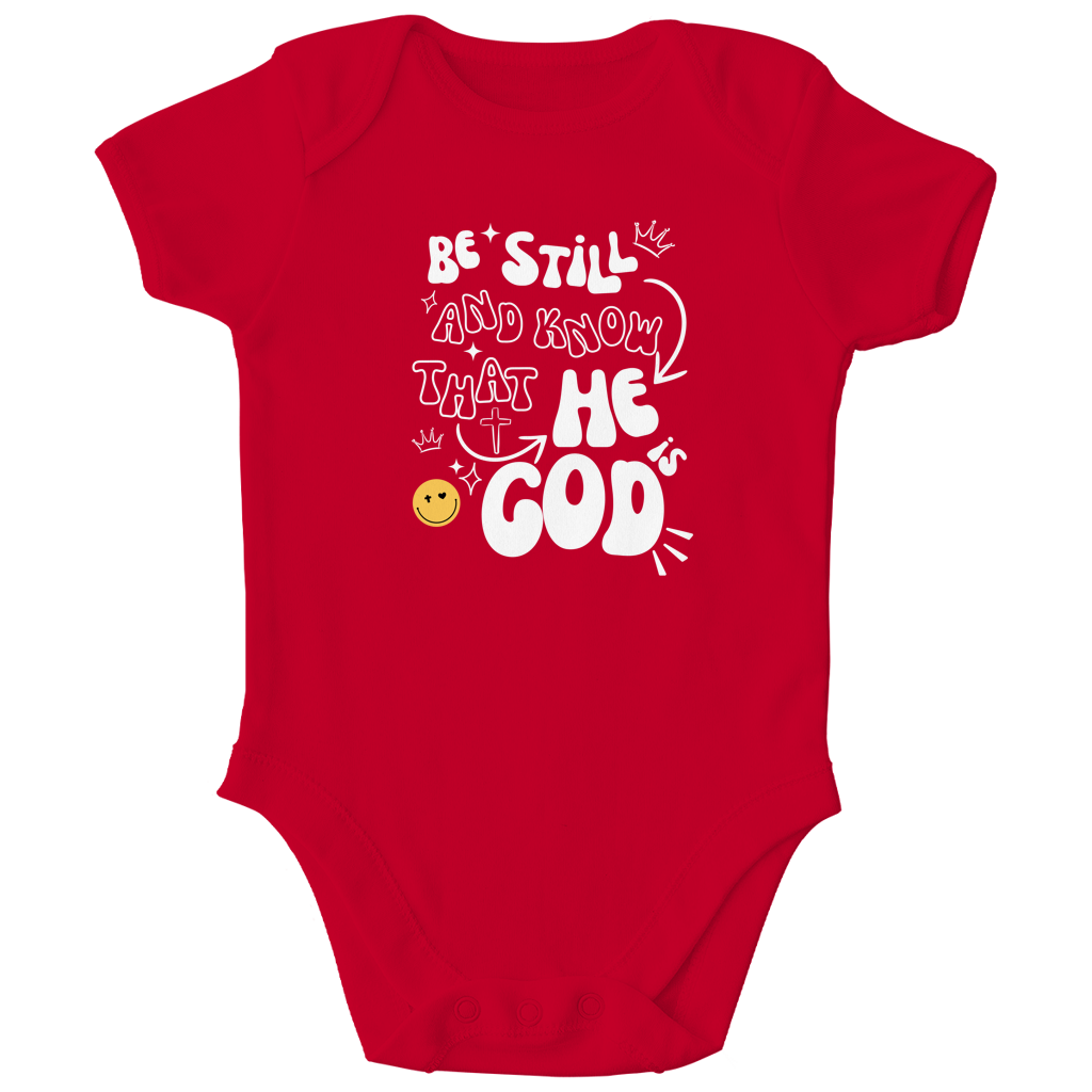 Kinder Bio Body „He is God“ – Christlicher Baby Body aus Bio-Baumwolle | by-grace.store