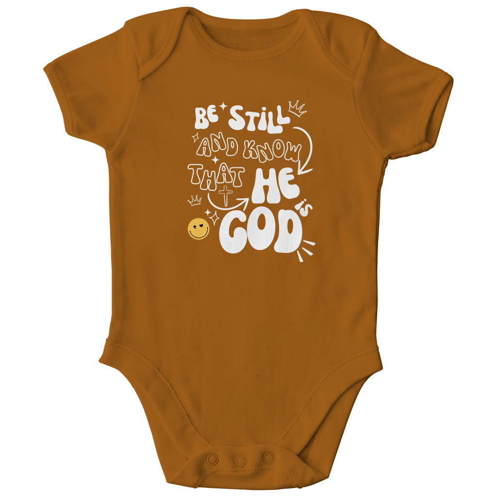 Kinder Bio Body „He is God“ – Christlicher Baby Body aus Bio-Baumwolle | by-grace.store