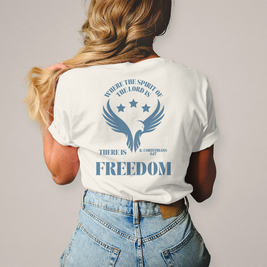 Christliches Damen T-Shirt „Freedom“ – Faith Shirt mit Bibelbotschaft