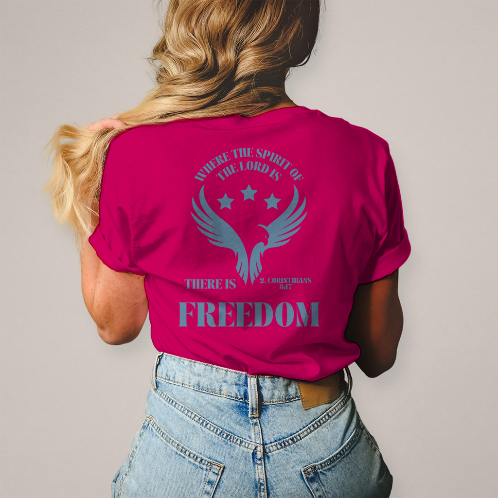 Christliches Damen T-Shirt „Freedom“ – Faith Shirt mit Bibelbotschaft