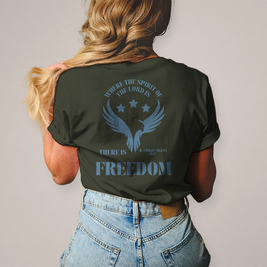 Christliches Damen T-Shirt „Freedom“ – Faith Shirt mit Bibelbotschaft