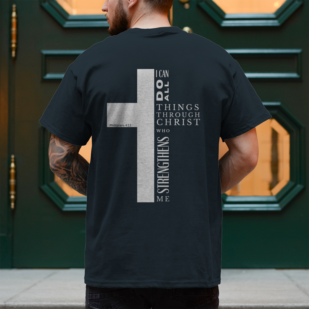 Herren T-Shirt „I can do all“ | Christliches Shirt – by-grace.store