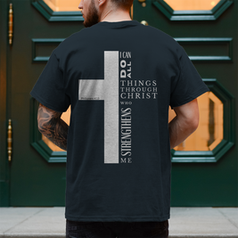 Christliches Herren T-Shirt „I Can Do All“ – Philipper 4,13 Faith Shirt
