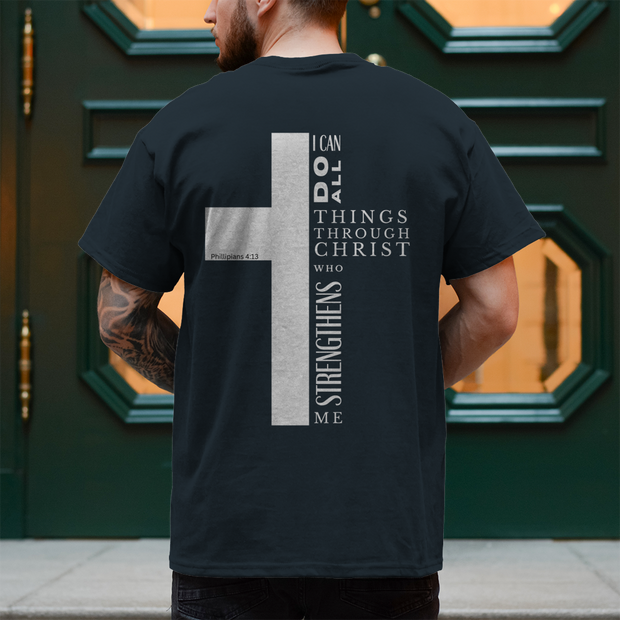 Christliches Herren T-Shirt „I Can Do All“ – Philipper 4,13 Faith Shirt