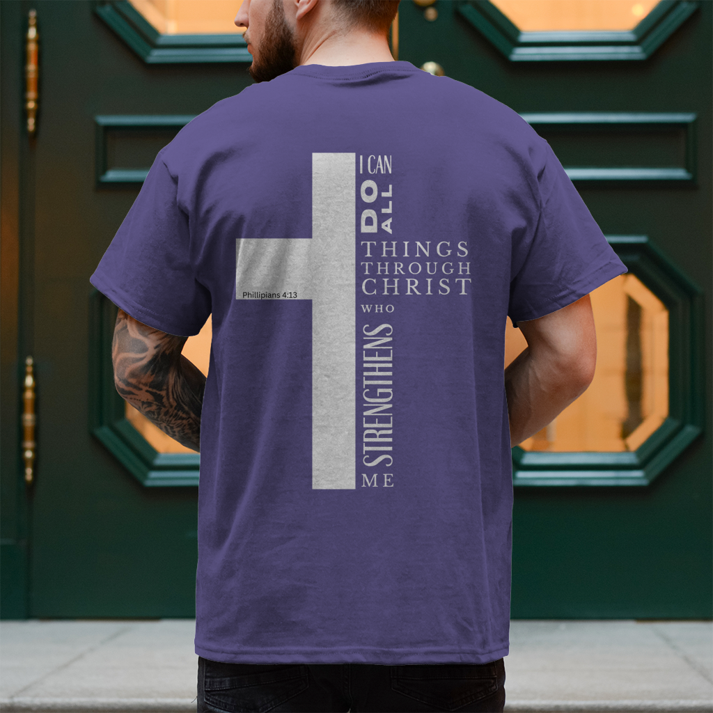 Christliches Herren T-Shirt „I Can Do All“ – Philipper 4,13 Faith Shirt