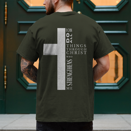 Christliches Herren T-Shirt „I Can Do All“ – Philipper 4,13 Faith Shirt