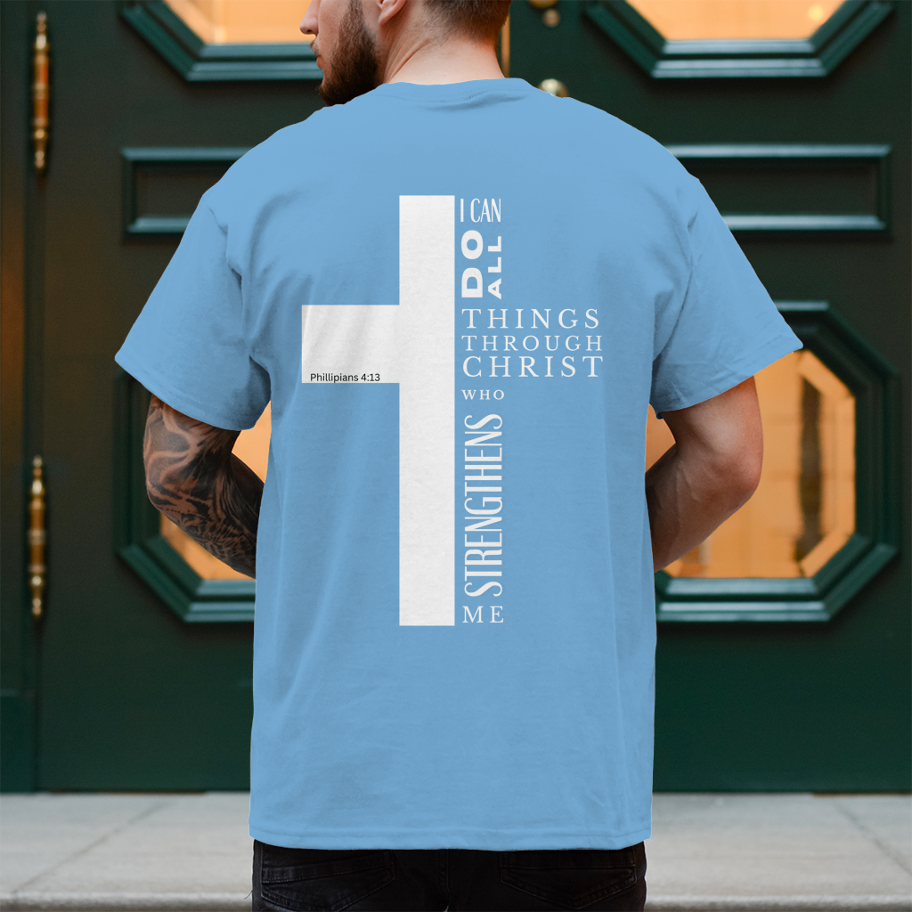 Christliches Herren T-Shirt „I Can Do All“ – Philipper 4,13 Faith Shirt