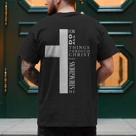 Christliches Herren T-Shirt „I Can Do All“ – Philipper 4,13 Faith Shirt
