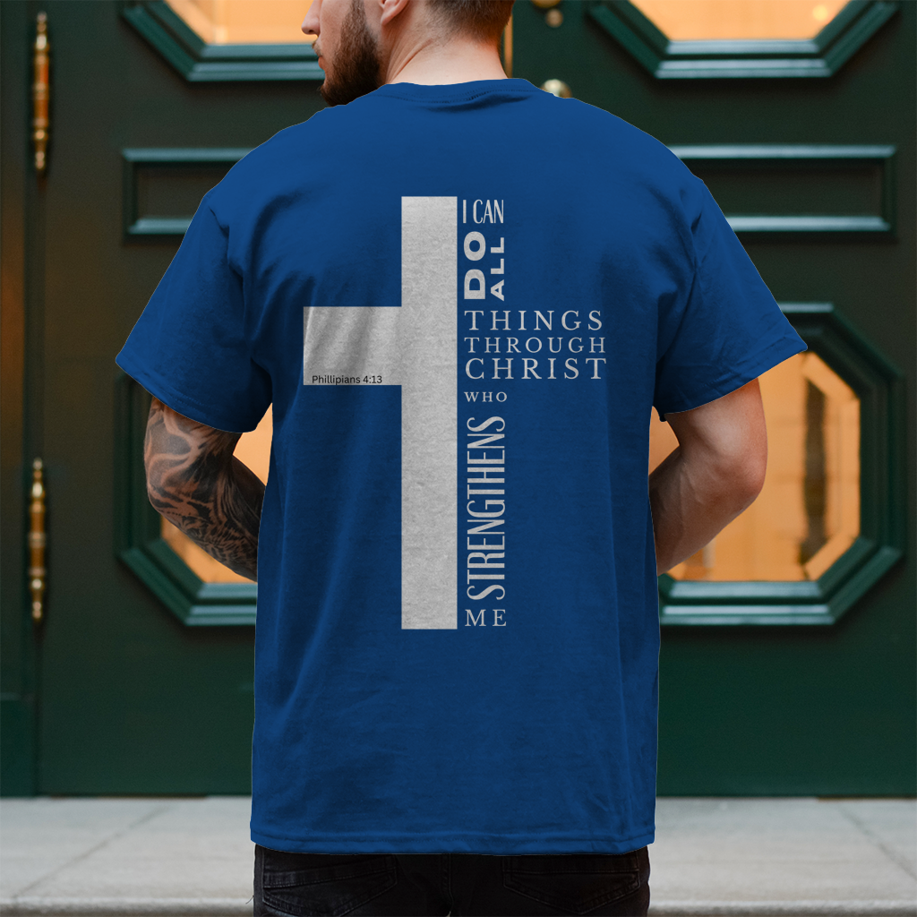 Christliches Herren T-Shirt „I Can Do All“ – Philipper 4,13 Faith Shirt