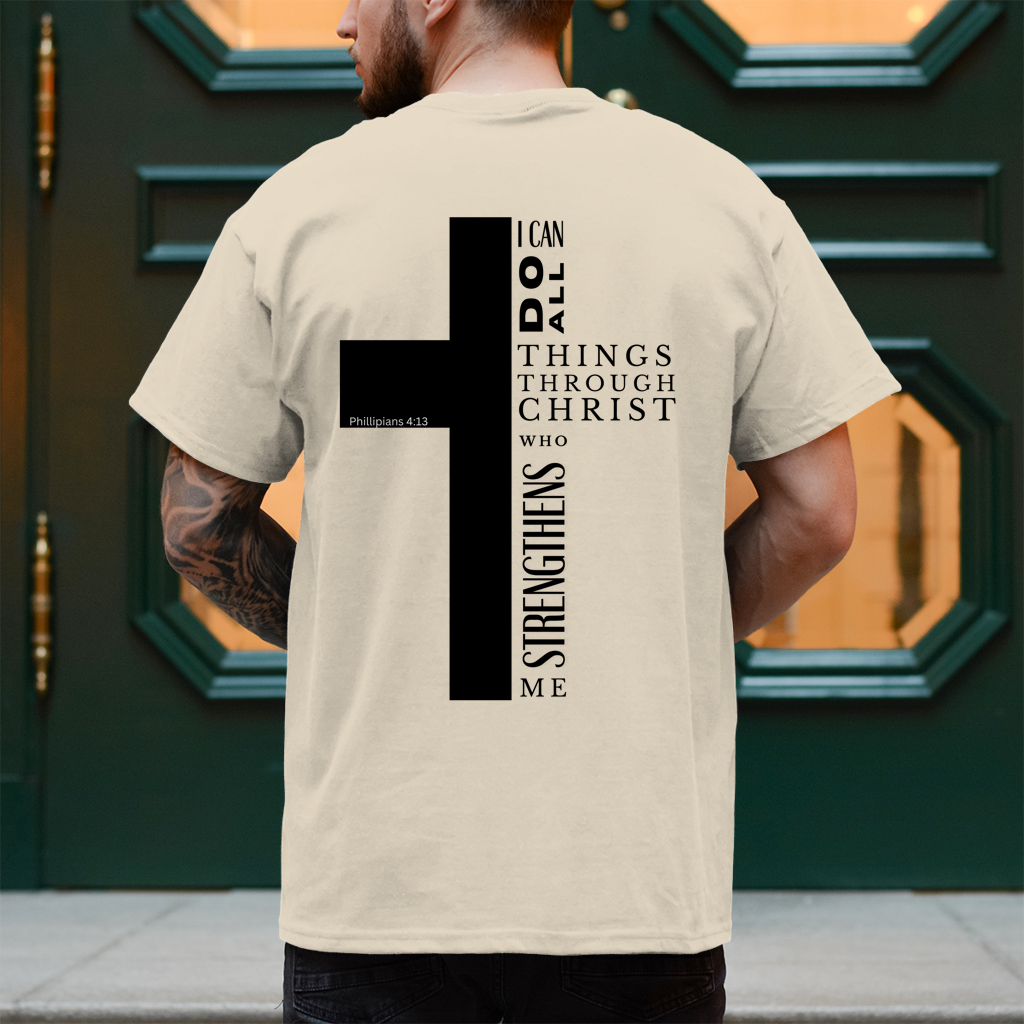 Christliches Herren T-Shirt „I Can Do All“ – Philipper 4,13 Faith Shirt