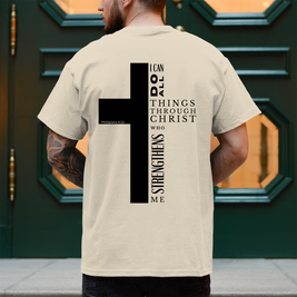 Christliches Herren T-Shirt „I Can Do All“ – Philipper 4,13 Faith Shirt