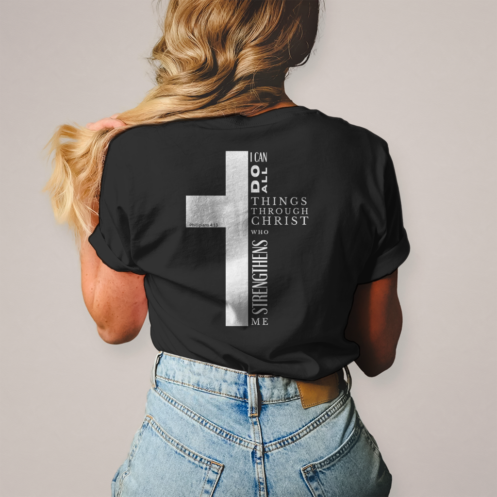 Christliches Damen T-Shirt „I Can Do All“ – Philipper 4,13 Faith Shirt