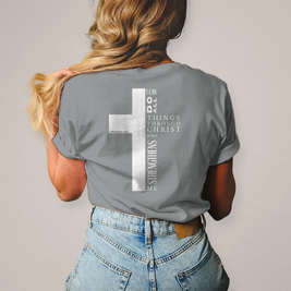 Christliches Damen T-Shirt „I Can Do All“ – Philipper 4,13 Faith Shirt