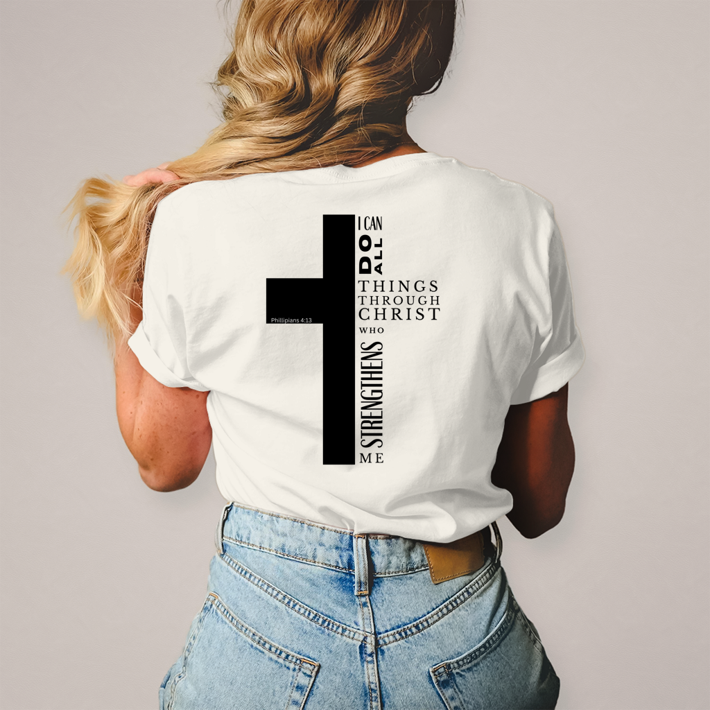 Christliches Damen T-Shirt „I Can Do All“ – Philipper 4,13 Faith Shirt