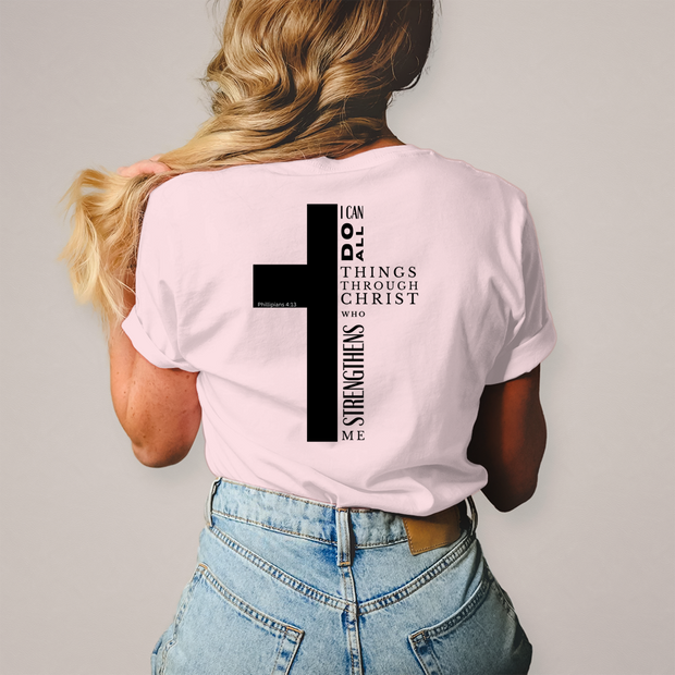 Christliches Damen T-Shirt „I Can Do All“ – Philipper 4,13 Faith Shirt