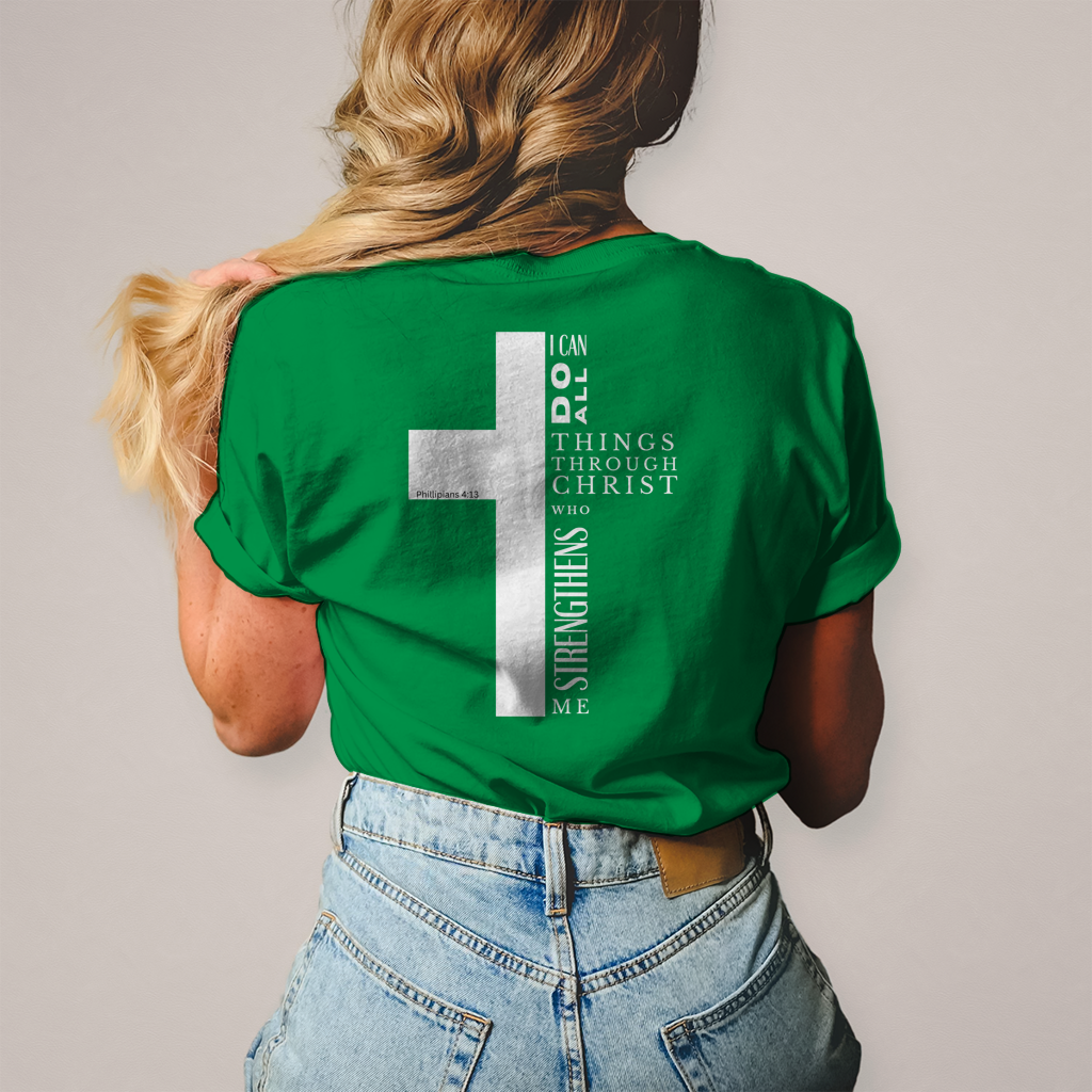 Christliches Damen T-Shirt „I Can Do All“ – Philipper 4,13 Faith Shirt