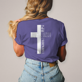 Christliches Damen T-Shirt „I Can Do All“ – Philipper 4,13 Faith Shirt