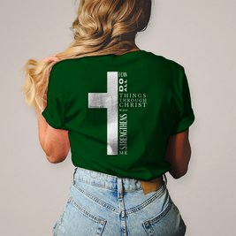 Christliches Damen T-Shirt „I Can Do All“ – Philipper 4,13 Faith Shirt