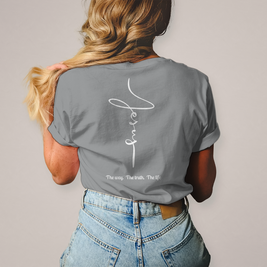 Jesus T-Shirt Damen – Christliches Baumwollshirt mit Kreuz-Motiv