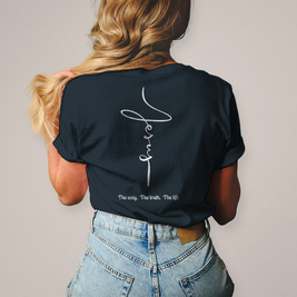 Jesus T-Shirt Damen – Christliches Baumwollshirt mit Kreuz-Motiv
