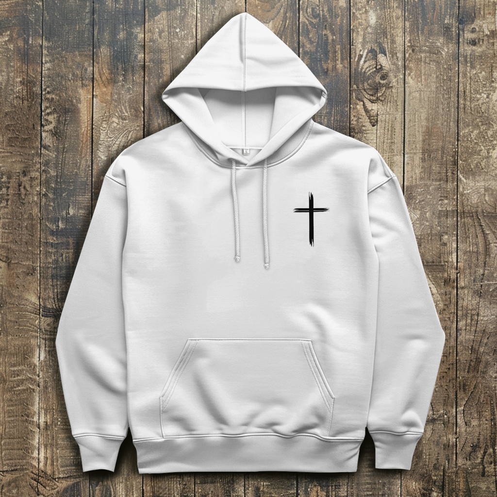 Herren Hoodie „Jesus Kreuz“ – Christlicher Kapuzenpullover mit Kreuz | by-grace.store