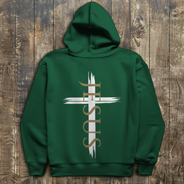 Herren Hoodie „Jesus Kreuz“ – Christlicher Kapuzenpullover mit Kreuz | by-grace.store