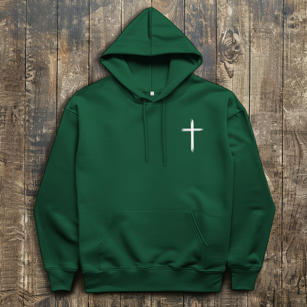 Herren Hoodie „Jesus Kreuz“ – Christlicher Kapuzenpullover mit Kreuz | by-grace.store