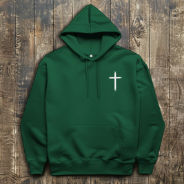 Herren Hoodie „Jesus Kreuz“ – Christlicher Kapuzenpullover mit Kreuz | by-grace.store