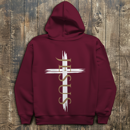 Herren Hoodie „Jesus Kreuz“ – Christlicher Kapuzenpullover mit Kreuz | by-grace.store