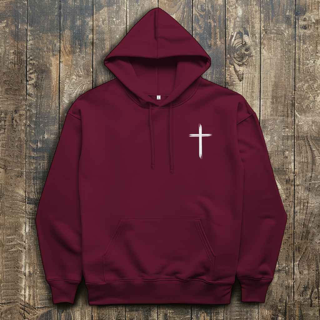 Herren Hoodie „Jesus Kreuz“ – Christlicher Kapuzenpullover mit Kreuz | by-grace.store