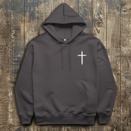 Herren Hoodie „Jesus Kreuz“ – Christlicher Kapuzenpullover mit Kreuz | by-grace.store
