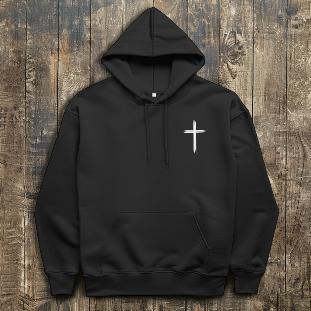 Herren Hoodie „Jesus Kreuz“ – Christlicher Kapuzenpullover mit Kreuz | by-grace.store