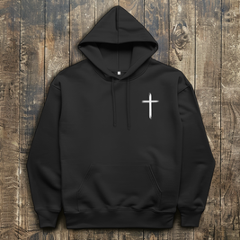 Herren Hoodie „Jesus Kreuz“ – Christlicher Kapuzenpullover mit Kreuz | by-grace.store