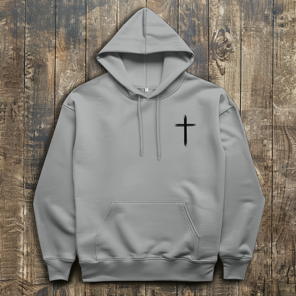 Herren Hoodie „Jesus Kreuz“ – Christlicher Kapuzenpullover mit Kreuz | by-grace.store